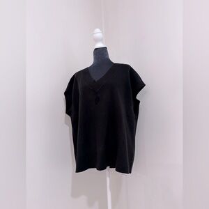 The Drop Women’s Zhen V-Neck Sweater Vest In Black Size L